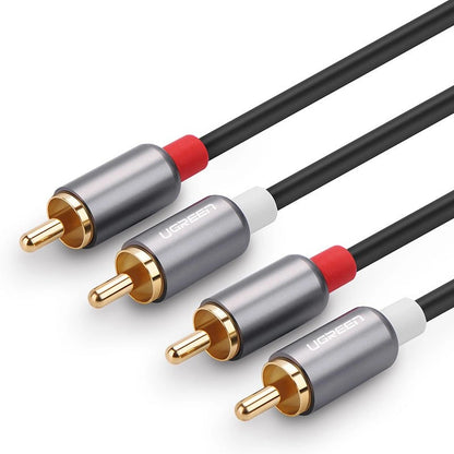 Audio Kabel UGREEN AV104, 2 x RCA - 2 x RCA, 2m, Zwart