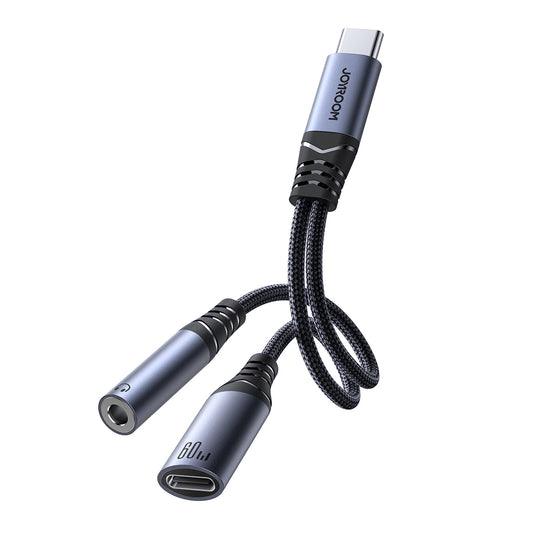 Audio Kabel USB-C - 3.5mm / USB-C Joyroom SY-C02, 0.14m, Zwart