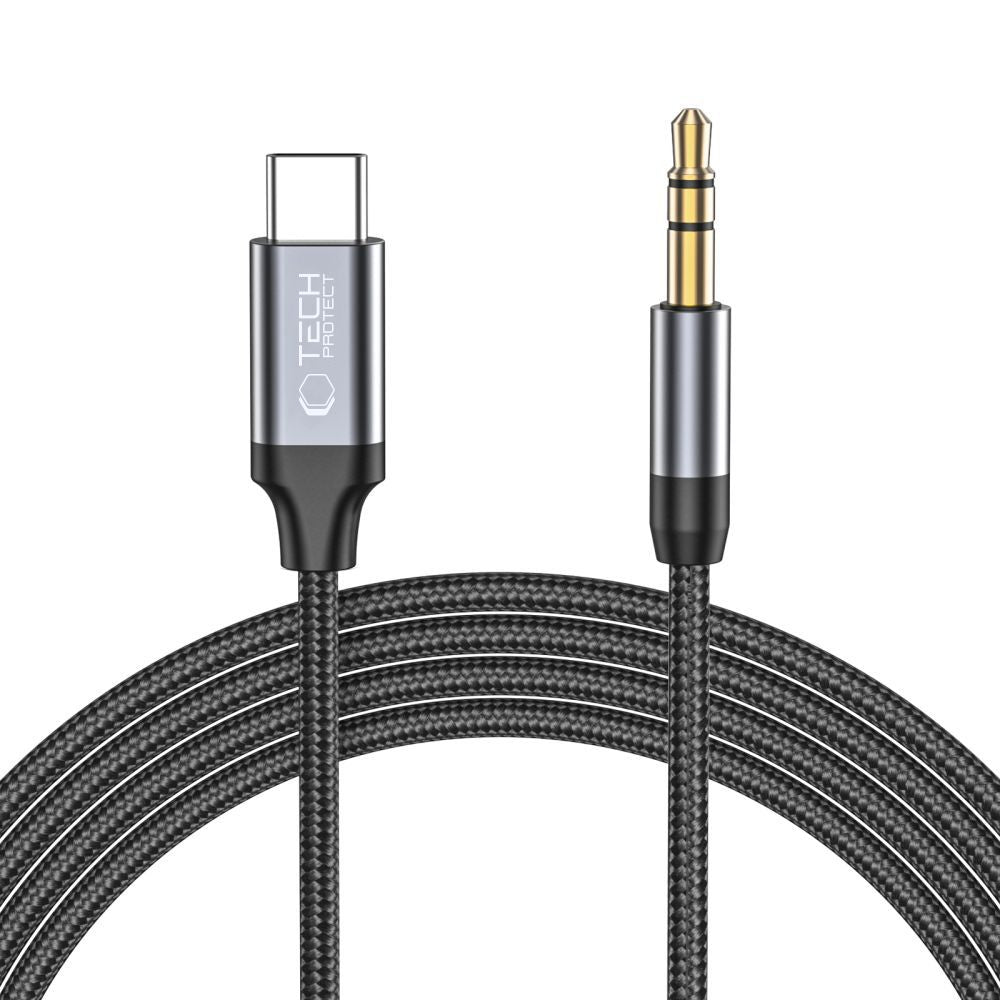 Audio Kabel USB-C - 3.5mm Tech-Protect Ultraboost, 1m, Zwart
