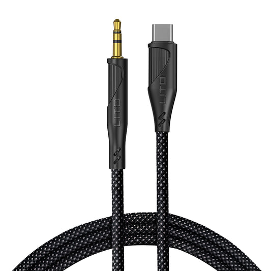 Audio Kabel USB-C - 3.5mm Lito LA02, 1m, Zwart