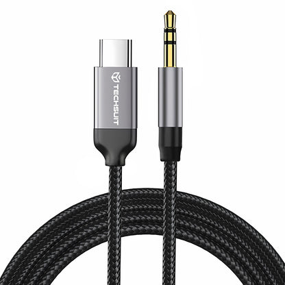 Audio Kabel USB-C - 3.5mm Techsuit AC9 SoundShell, 1.5m, Grijs