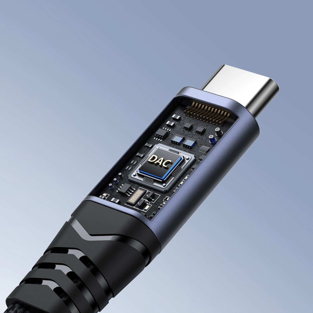 Audio Kabel USB-C - 3.5mm / USB-C Joyroom SY-C02, 0.14m, Zwart