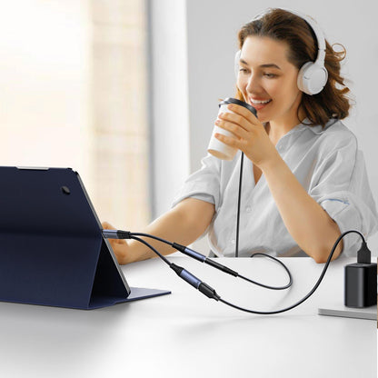 Audio Kabel USB-C - 3.5mm / USB-C Joyroom SY-C02, 0.14m, Zwart