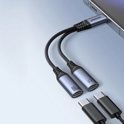 Audio USB-C Kabel - 2 x USB-C Joyroom SY-C03, 0.14m, Zwart