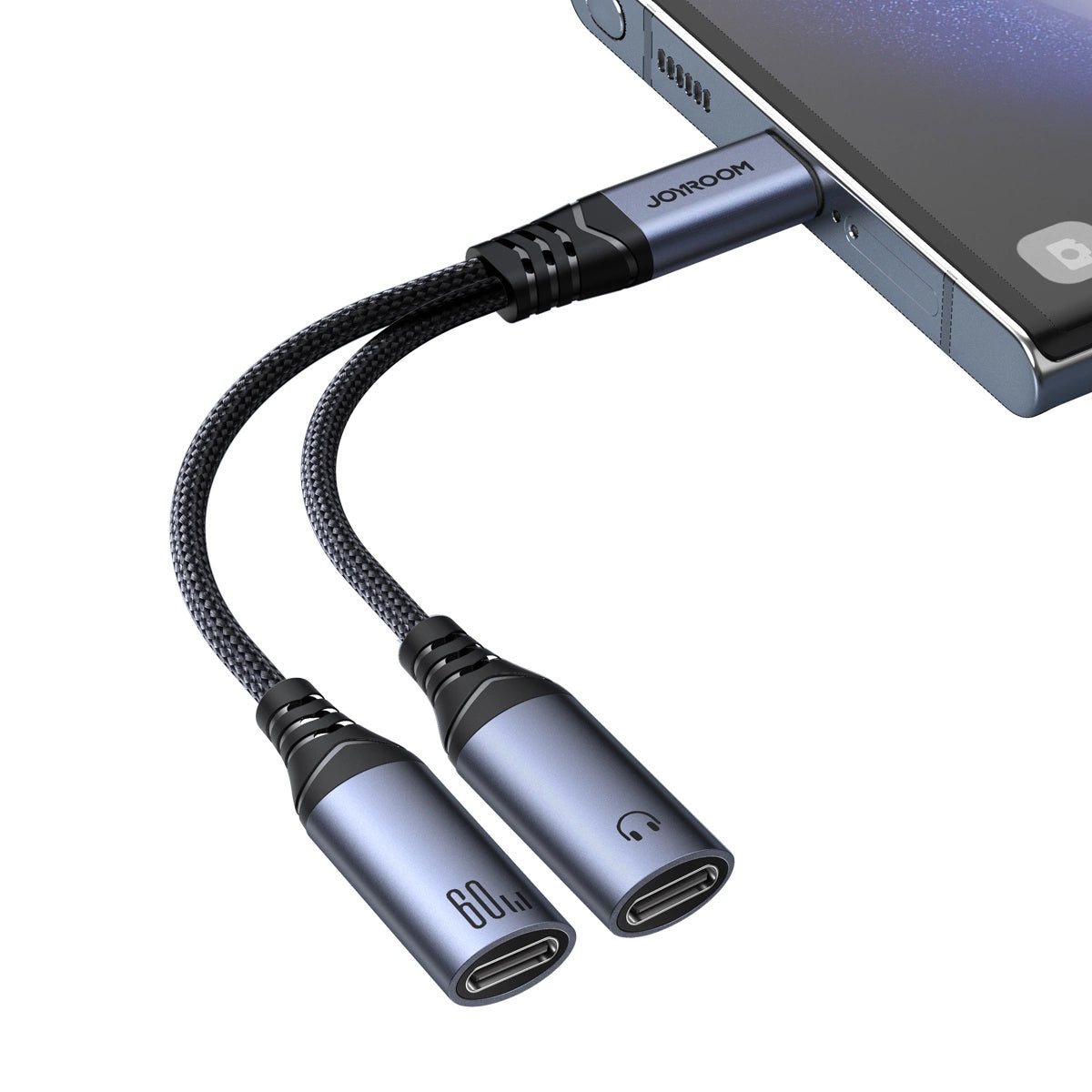 Audio USB-C Kabel - 2 x USB-C Joyroom SY-C03, 0.14m, Zwart