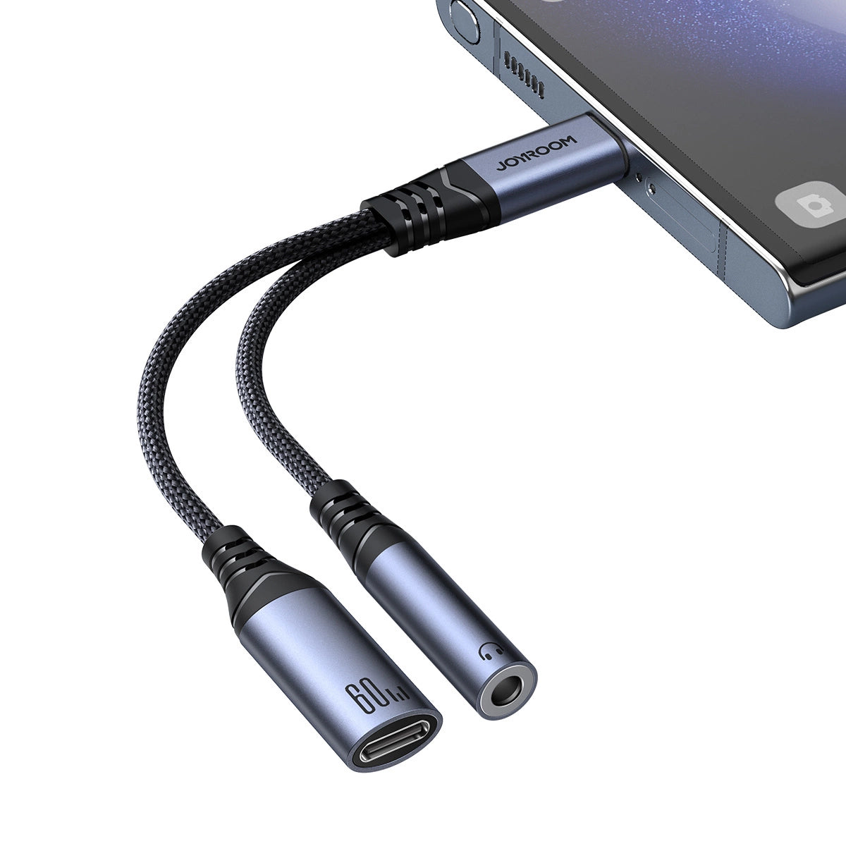 Audio Kabel USB-C - 3.5mm / USB-C Joyroom SY-C02, 0.14m, Zwart