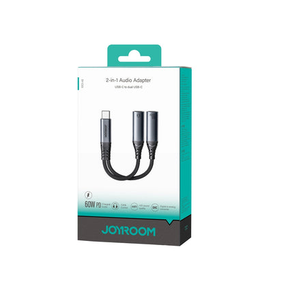 Audio USB-C Kabel - 2 x USB-C Joyroom SY-C03, 0.14m, Zwart