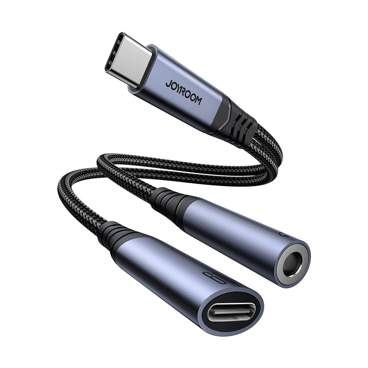 Audio Kabel USB-C - 3.5mm / USB-C Joyroom SY-C02, 0.14m, Zwart