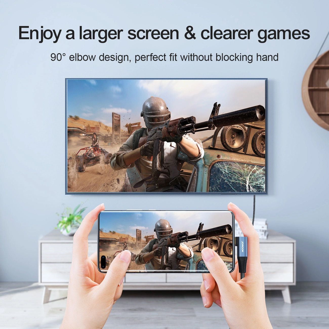 Audio- en Videokabel USB-C - HDMI Joyroom SY-20C1 Angled, 2m, Gri