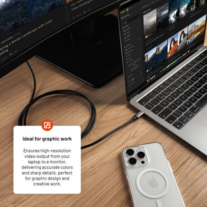 Audio- en Videokabel USB-C - HDMI Fixed, 2m, Grijs