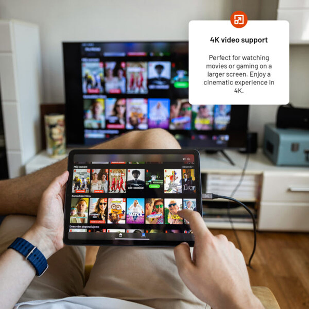 Audio- en Videokabel USB-C - HDMI Fixed, 2m, Grijs