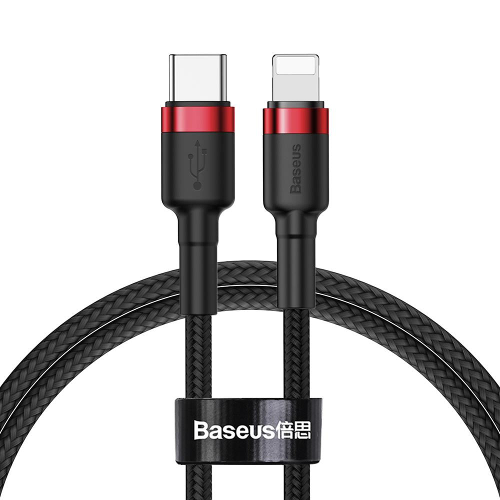 Data and Charging Cable USB-C - Lightning Baseus Cafule, 18W, 1m, Red CATLKLF-91