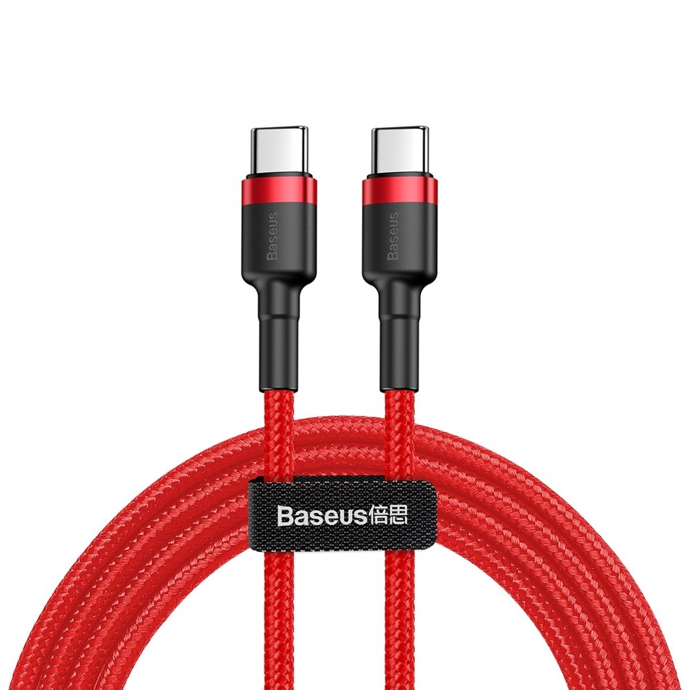 Data and Charging Cable USB-C - USB-C Baseus Cafule, 60W, 1m, Red CATKLF-G09