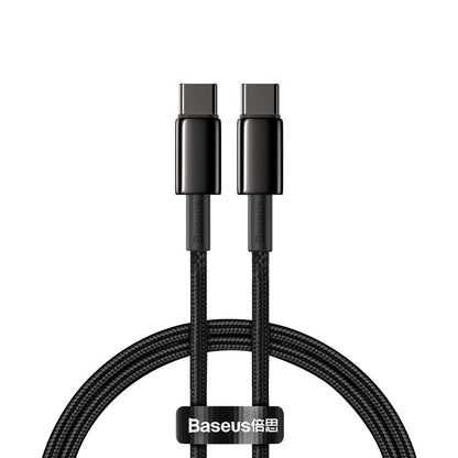 USB-C Data and Charging Cable - USB-C Baseus Tungsten Baseus Tungsten Gold, 100W, 1m, Black CATWJ-01 CATWJ-01