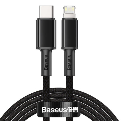 USB-C - Lightning Baseus High Density Braided Data and Charging Cable, 20W, 2m, Black CATLGD-A01