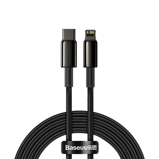 Data and Charging Cable USB-C - Lightning Baseus Tungsten Tungsten Gold, 20W, 2m, Black CATLWWJ-A01