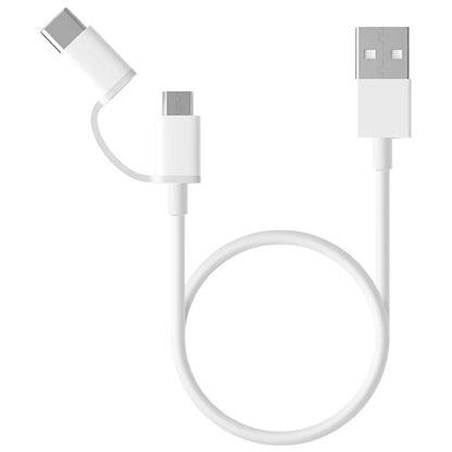 Data and Charging Cable USB-A - microUSB / USB-C Xiaomi, 18W, 0.3m, White SJV4083TY