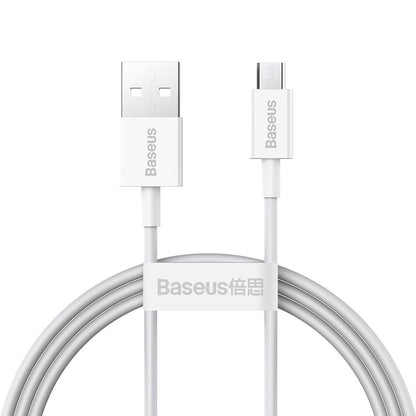 USB-A - microUSB Data- en Oplaadkabel Baseus Superior Series, 18W, 2m, Wit CAMYS-A02