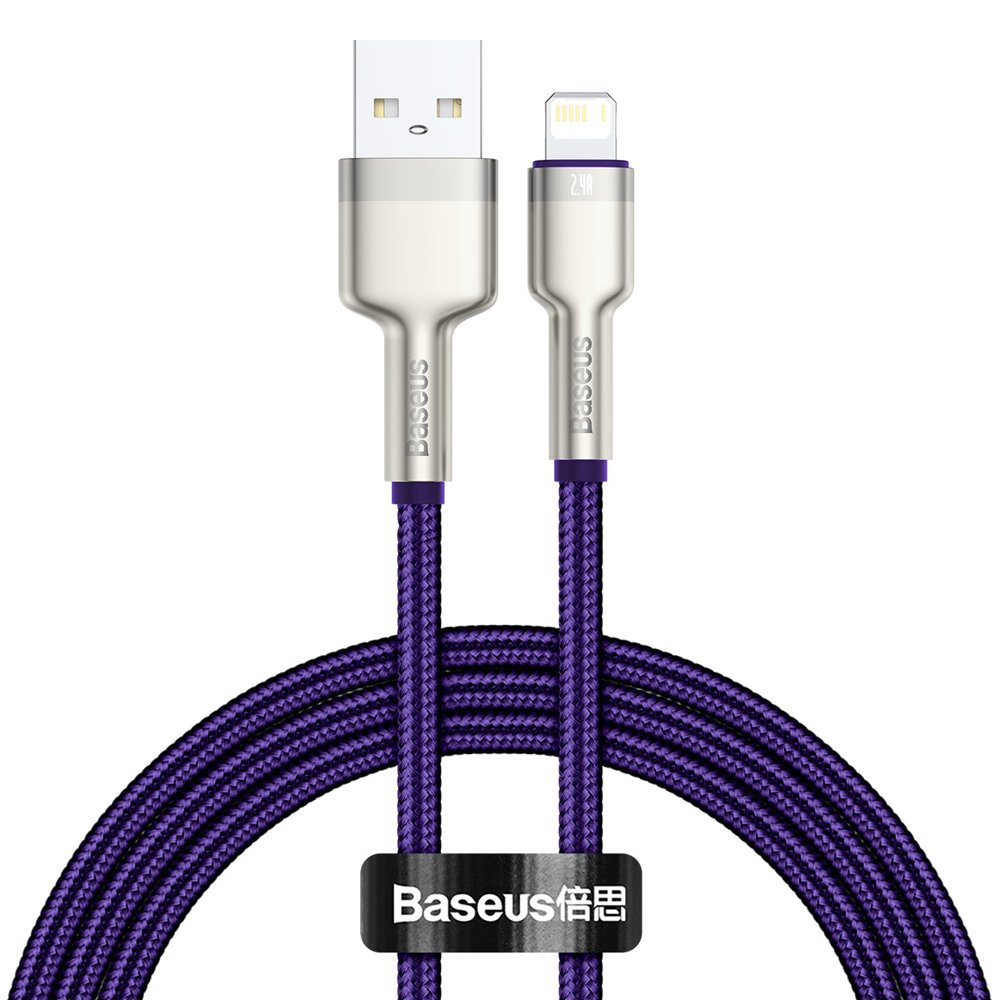 Data and Charging Cable USB-A - Lightning Baseus Cafule Metal Series, 18W, 1m, Purple CALJK-A05