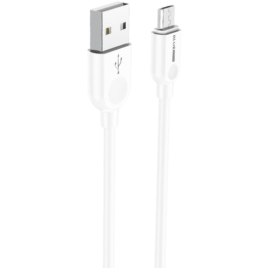 Data and Charging Cable USB-A - microUSB BLUE Power BM2BX14 LinkJet, 18W, 2m, White