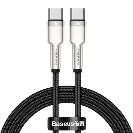 Data and Charging Cable USB-C - USB-C Baseus Coffee Metal Series, 100W, 1m, Black CATJK-C01