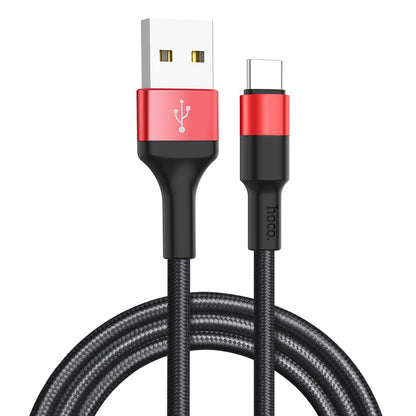 USB-A - USB-C Data- en Oplaadkabel HOCO X26 Xpress, 18W, 1m, Zwart Rood
