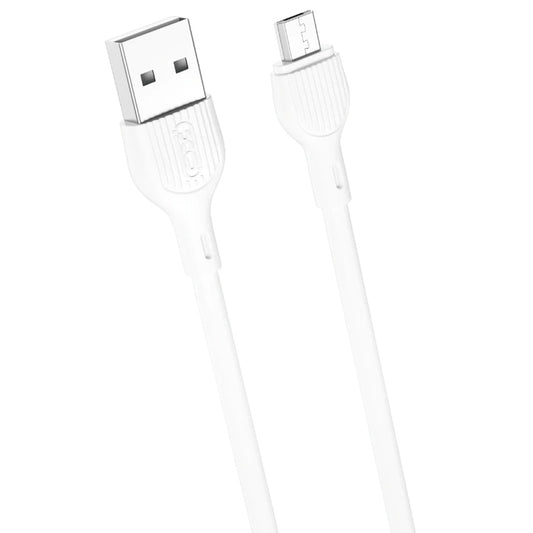 USB-A - microUSB Data en Oplaadkabel XO Design NB200, 10W, 1m, Wit