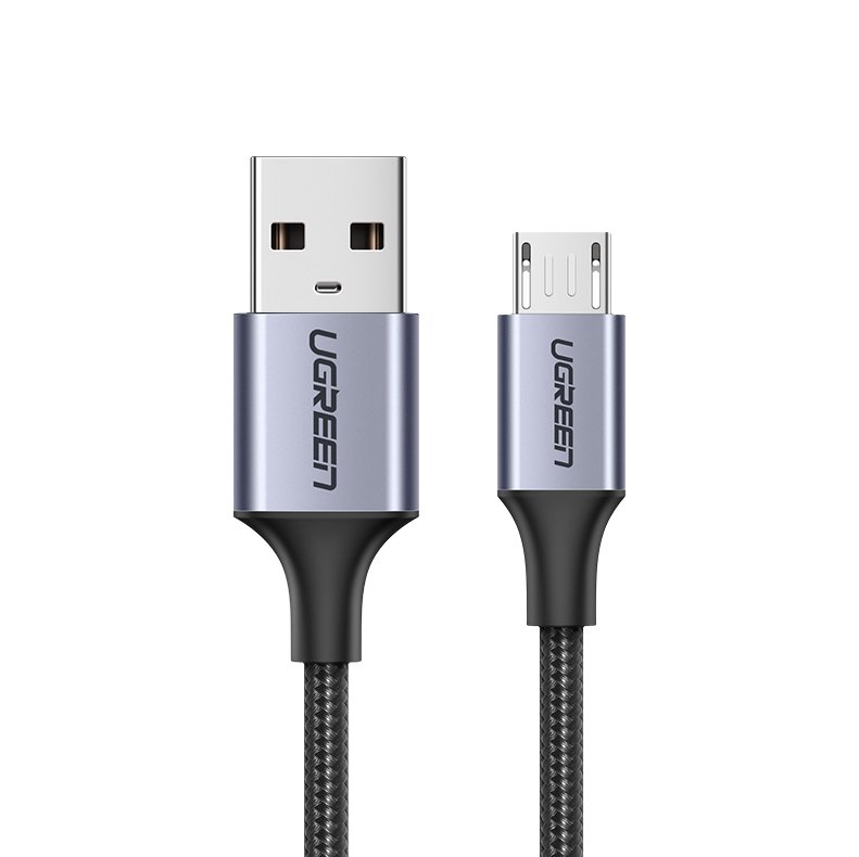 USB-A - microUSB Data en Oplaadkabel UGREEN US290, 18W, 1.5m, Zwart
