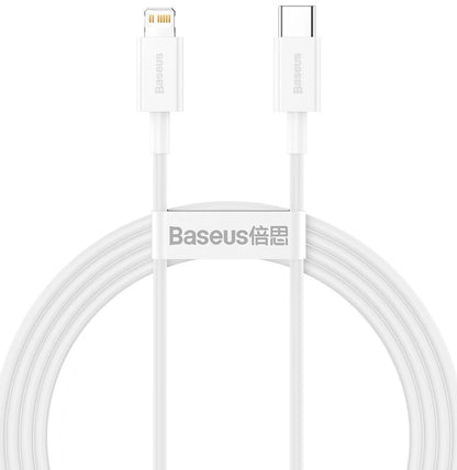 Gegevens- en oplaadkabel USB-C - Lightning Baseus Superior Series, 20W, 1,5m, Wit CATLYS-B02 