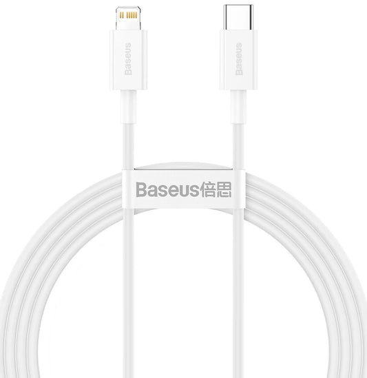 Data and Charging Cable USB-C - Lightning Baseus Superior Series, 20W, 1.5m, White CATLYS-B02 