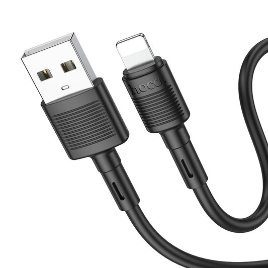 Data- en Oplaadkabel USB-A - Lightning HOCO X83 Victory, 18W, 1m, Zwart