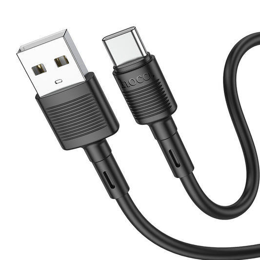 Data- en Oplaadkabel USB-A - USB-C HOCO X83 Victory, 20W, 1m, Zwart