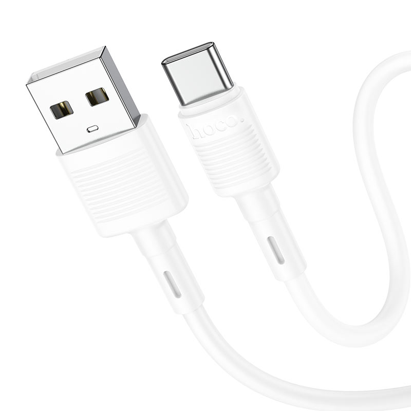 USB-A to USB-C Data and Charging Cable HOCO X83 Victory, 20W, 1m, White