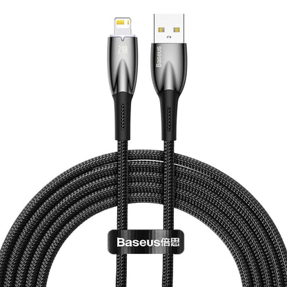 Data and Charging Cable USB-A - Lightning Baseus Glimmer Series, 20W, 2m, Black