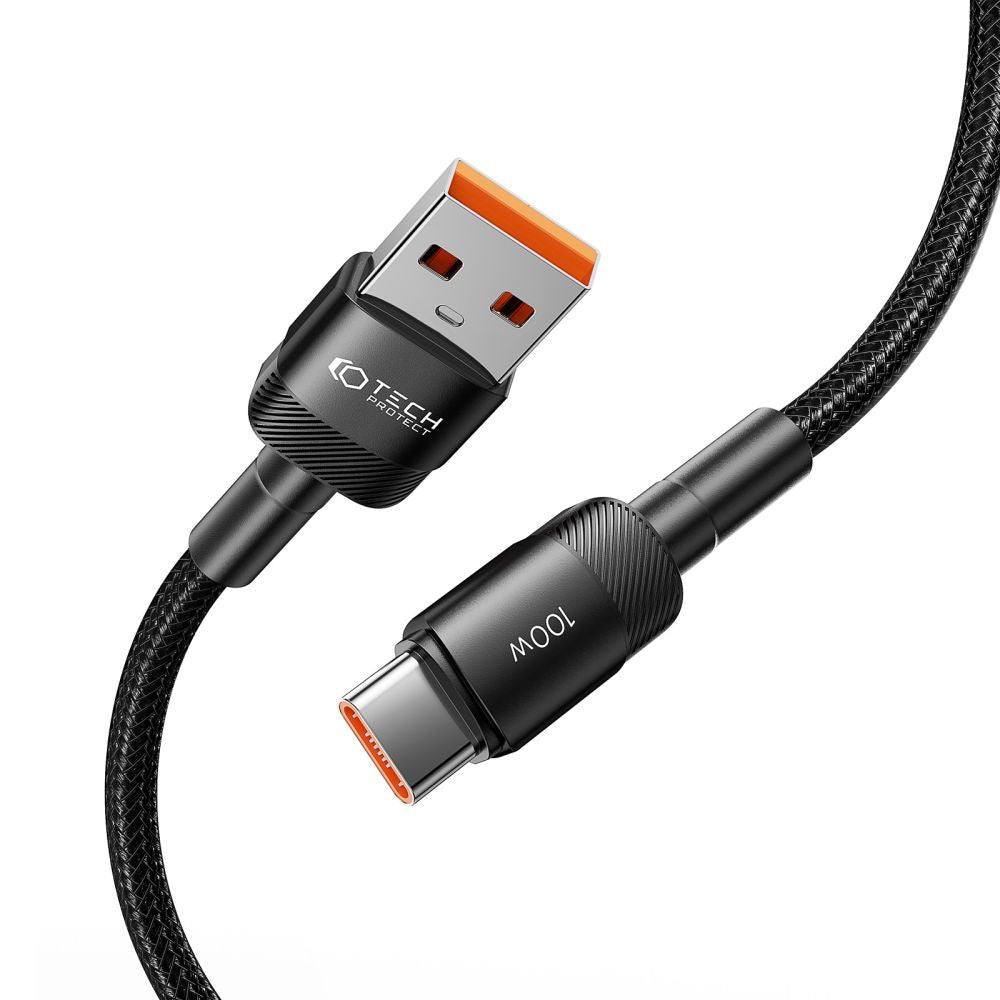 USB-A naar USB-C Tech-Protect Ultraboost EVO, 100W, 3m, Zwart 