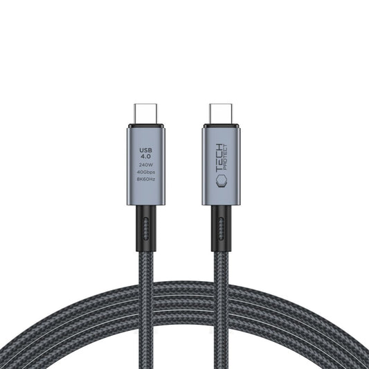 USB-C Data- en oplaadkabel - USB-C Tech-Protect Ultraboost Max, 240W, 2m, Grijs 