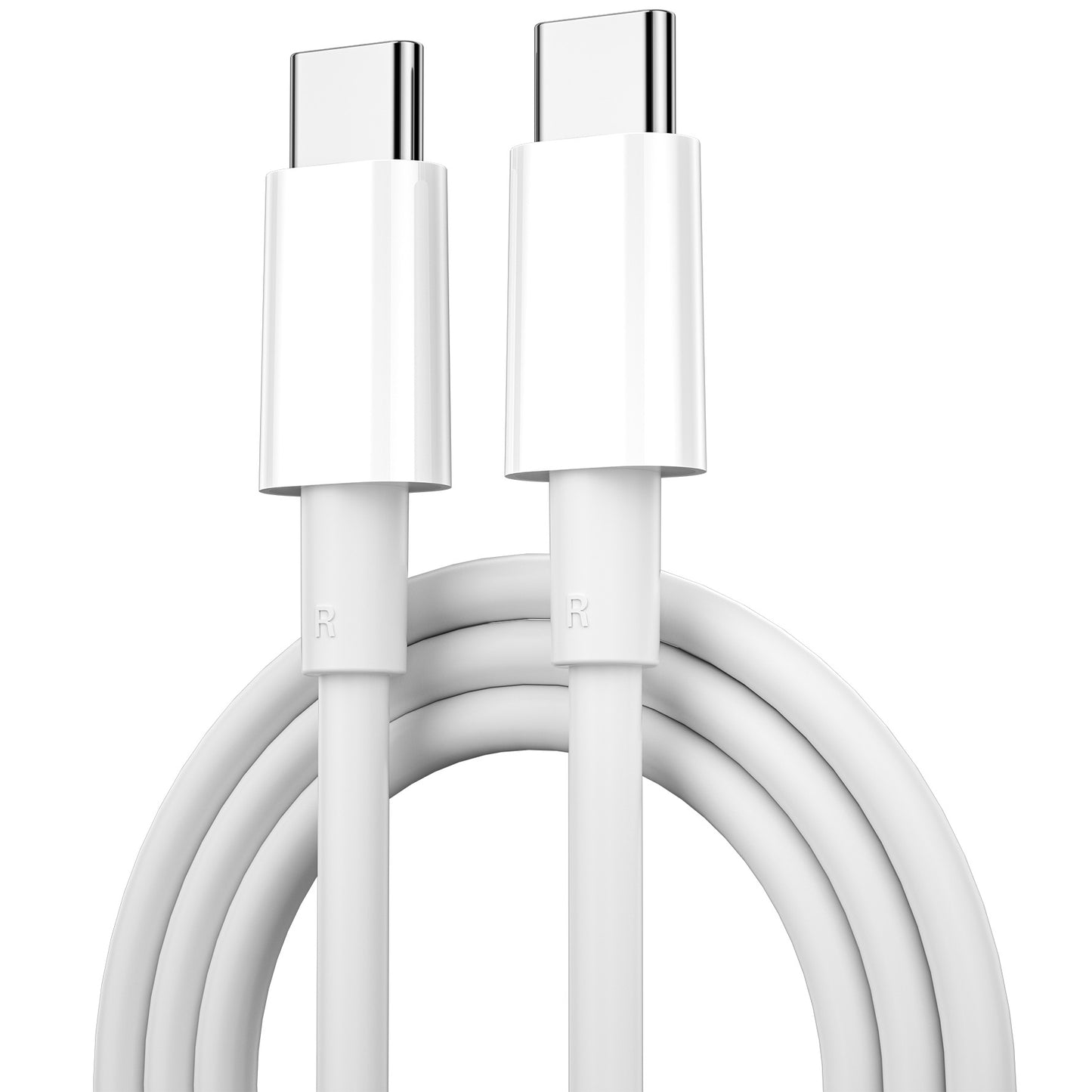 USB-C data- en oplaadkabel - USB-C WiWu C008, 100W, 1,2 m, wit 