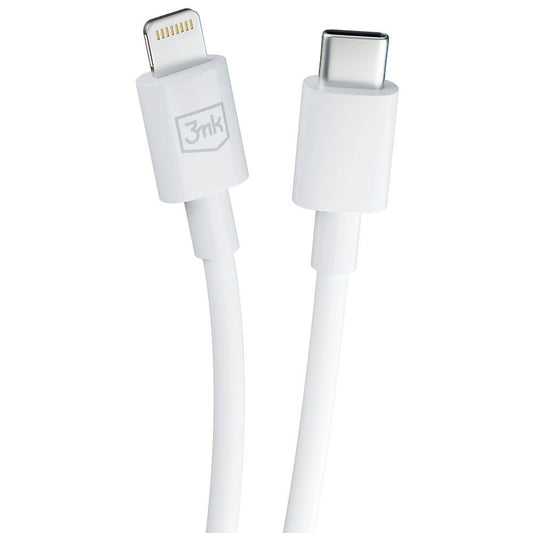 USB-C - Lightning 3MK Hyper Data- en Oplaadkabel, 20W, 1,2m, Wit