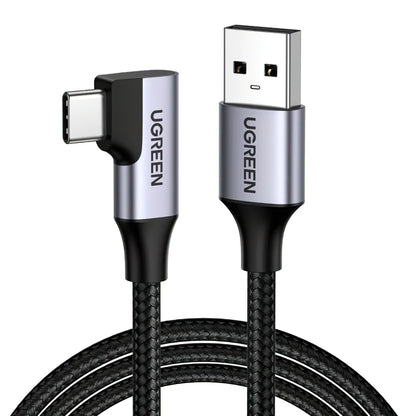 USB-A - USB-C Data- en oplaadkabel UGREEN US385 Schuin, 60W, 1m, Grijs 