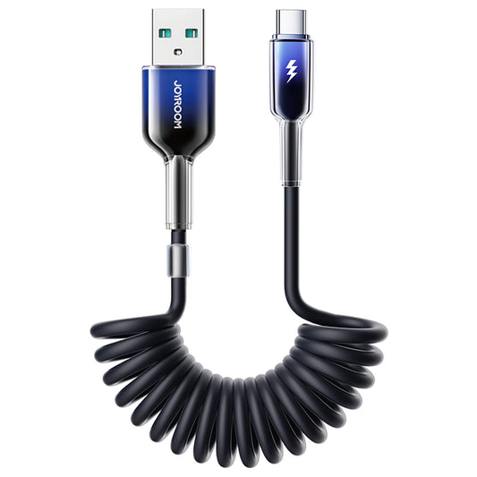 USB-A - USB-C Joyroom S-A43 Crystal Data- en Oplaadkabel, 60W, 1.5m, Zwart