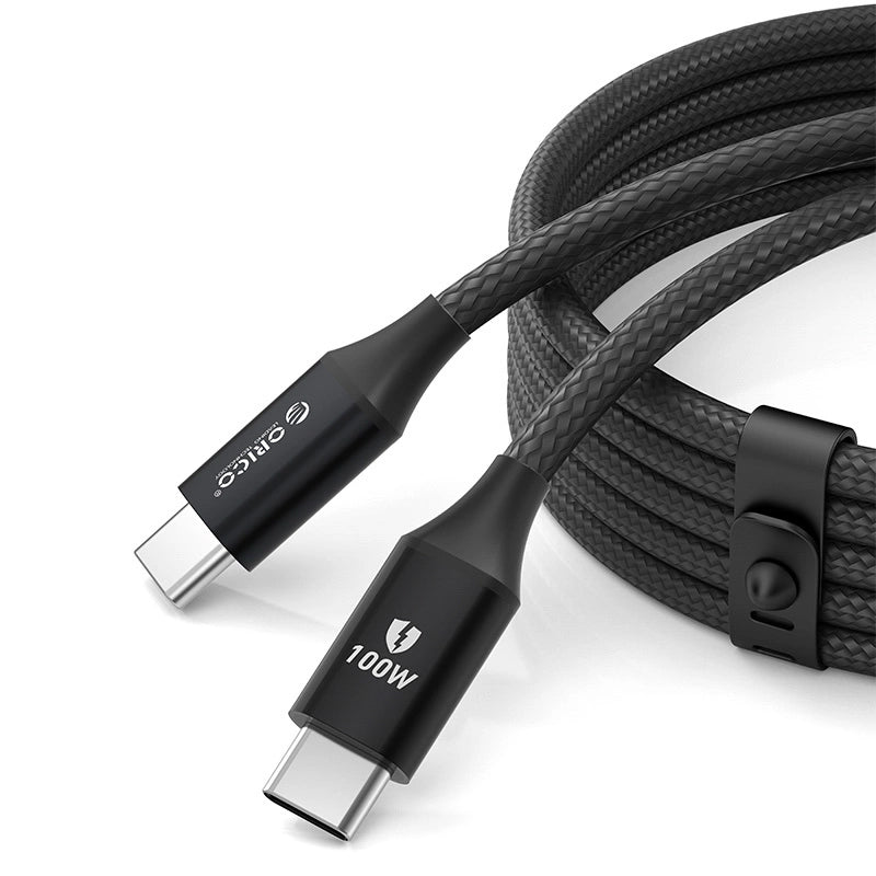 USB-C - USB-C Orico CDX Data- en Oplaadkabel, 100W, 1m, Zwart