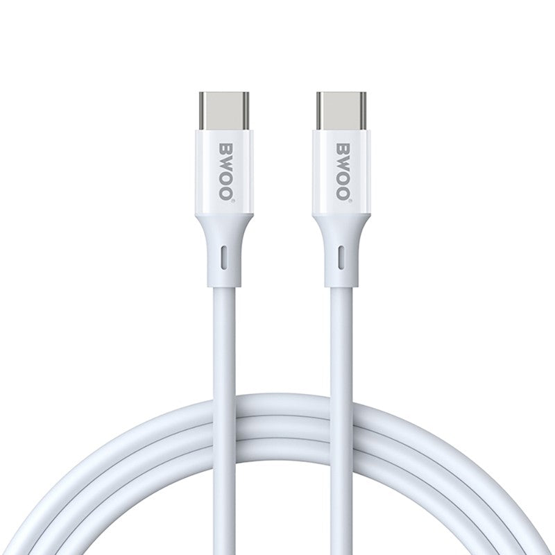 Data- en Oplaadkabel USB-C - USB-C BWOO X282, 60W, 1m, Wit
