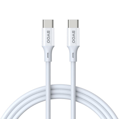 Data- en Oplaadkabel USB-C - USB-C BWOO X282, 60W, 1m, Wit