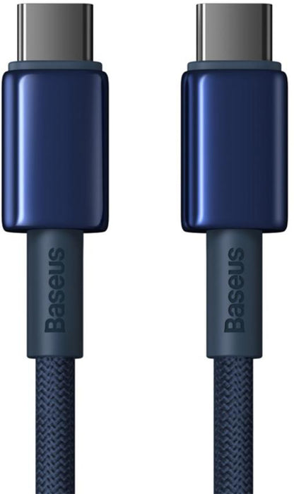 USB-C - USB-C Data- en Oplaadkabel Baseus Tungsten Gold, 100W, 2m, Marineblauw P10319800321-04