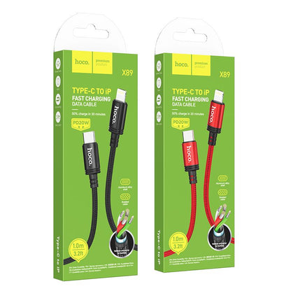 USB-C - Lightning Data- en Oplaadkabel HOCO X89, 20W, 1m, Zwart