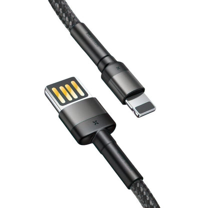 USB-A - Lightning Baseus Cafule Special Edition Data- en Oplaadkabel, 18W, 1m, Grijs CALKLF-GG1