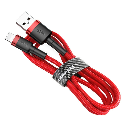 USB-A - Lightning Baseus Cafule Data- en Oplaadkabel, 18W, 0.5m, Rood CALKLF-A09
