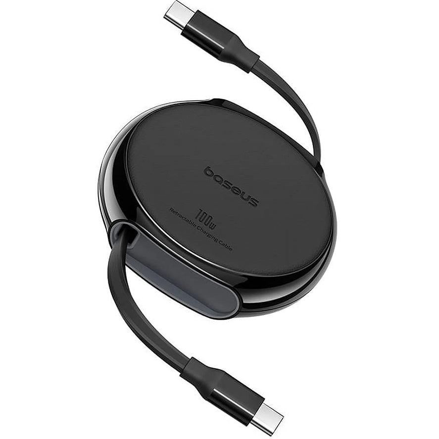 USB-C - USB-C Baseus Pathfinder Retractable Data en Oplaadkabel, 100W, 1m, Zwart P10368400111-00