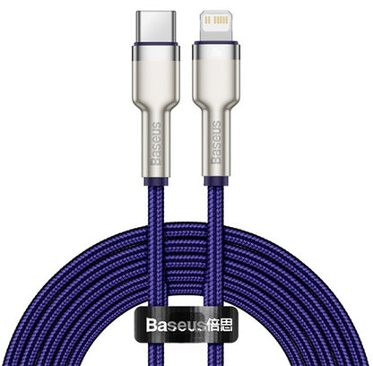 USB-C - Lightning Data- en Oplaadkabel Baseus Cafule Metal Series, 20W, 2m, Paars CATLJK-B05