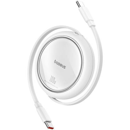 USB-C Data- en Oplaadkabel - USB-C Baseus Free2Draw Mini Retractable, 100W, 1m, Wit P10364500211-00